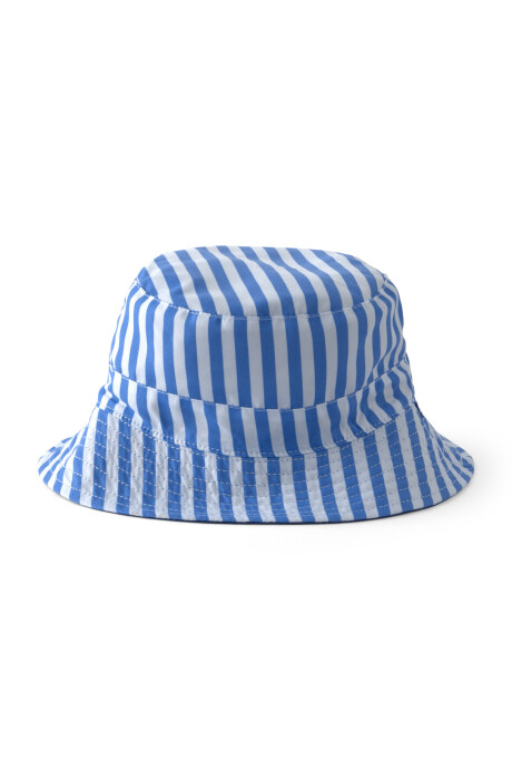 Gorro reversible, azul y rayas Sin color