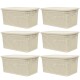 Set x6 Caja simil ratán 7,5 lts BEIGE