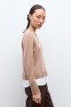 Sweater con camisa tostado melange