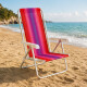 Set x2 Silla reclinable 4 posiciones aluminio ROJO