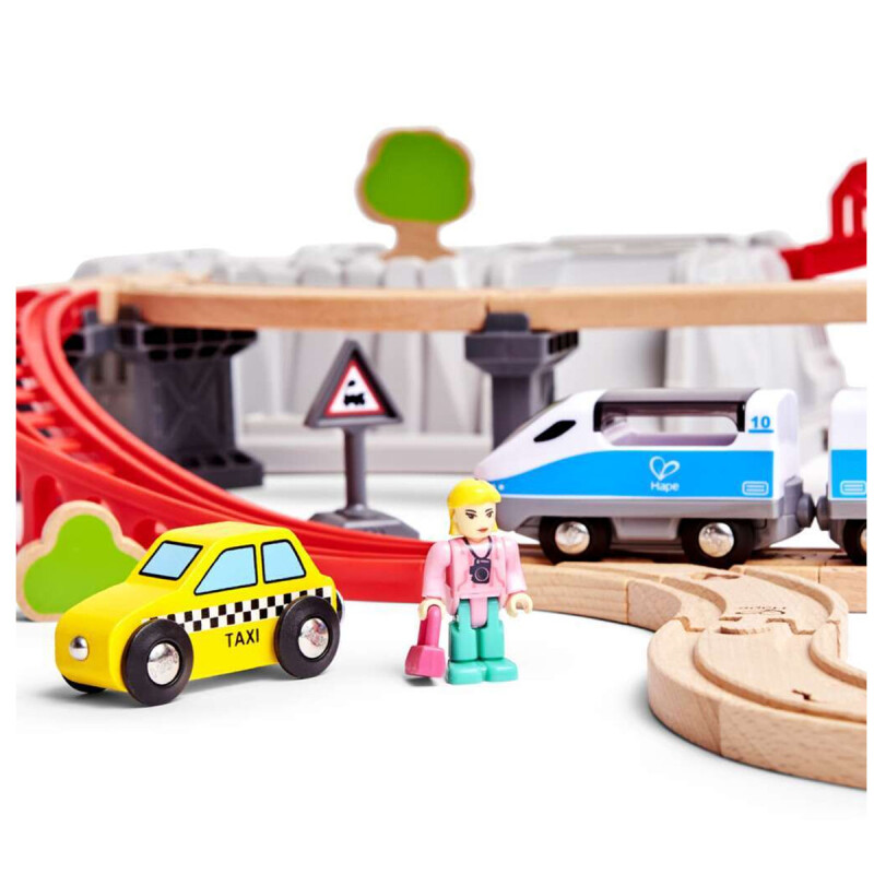 Pista de tren Juego de Bloques de Construcción Tren de Ciudad Hape Pista de tren Juego de Bloques de Construcción Tren de Ciudad Hape