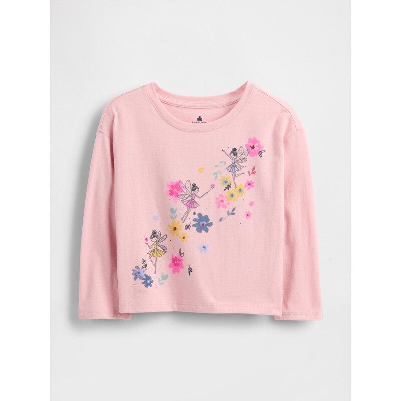 SEPT BF LS GRAPHIC TEE PURE PINK