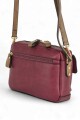 Cartera bandolera bordó con beige