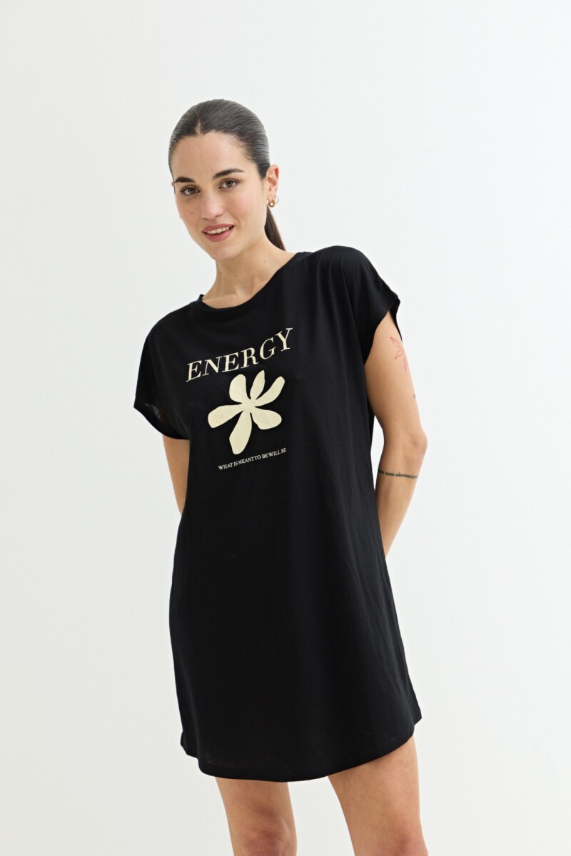 Vestido estampado NEGRO