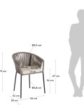 Silla Yanet cuerda gris y patas de acero galvanizado