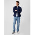 V-LS SLIM STRETCH POPLIN BASIC TAPESTRY NAVY