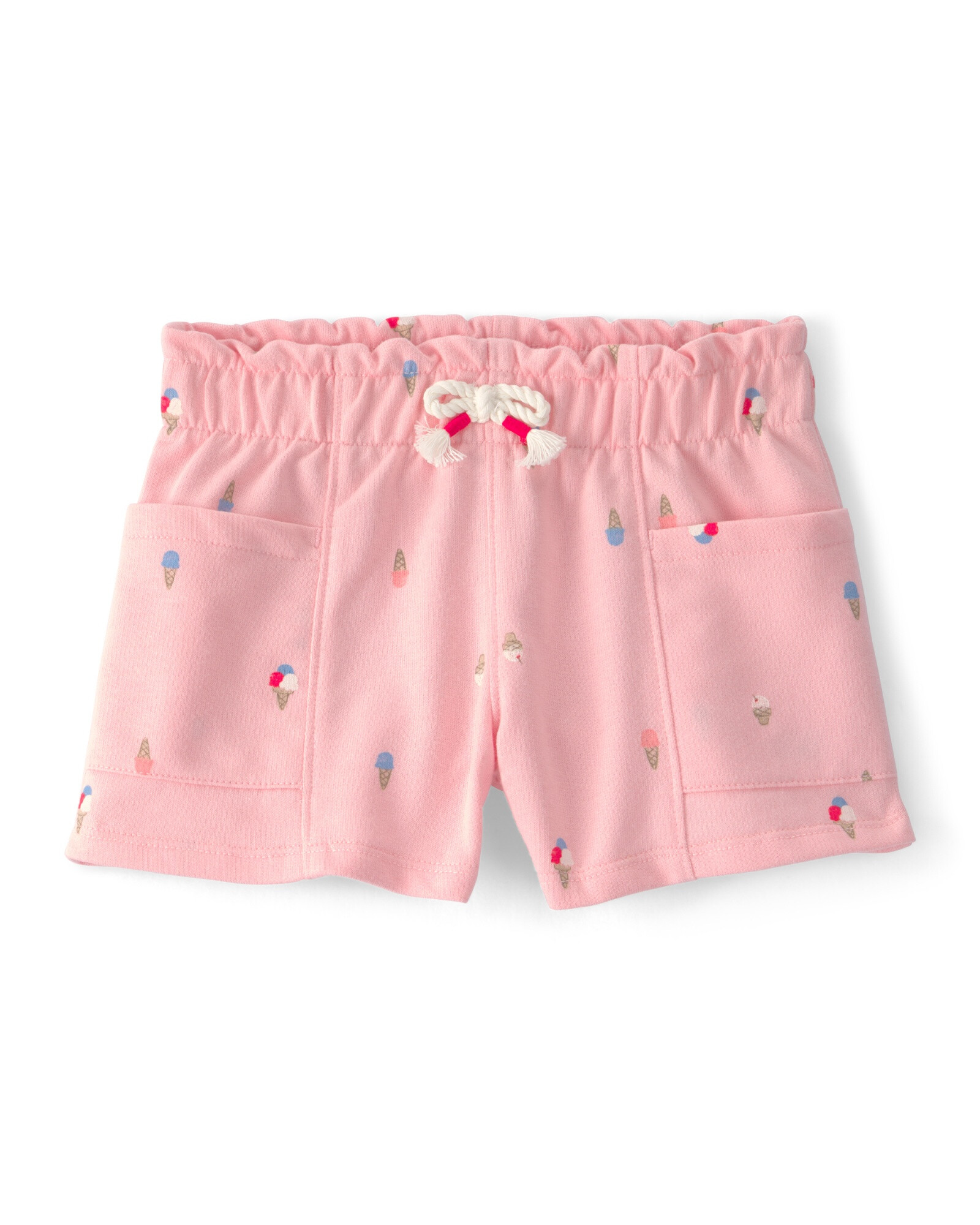Short de algodón, rosado, diseño helados Sin color