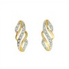 Caravanas Ondas oro- Oro bajo - Zirconia - CA8049 sinpiedra