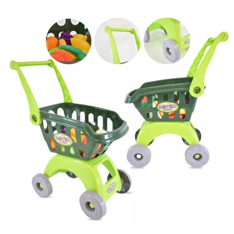 Carro de Supermercado con Frutas Verde