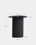 Mesa auxiliar Olir de vidrio templado y acero negro 48 x 46,8 cm