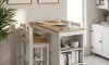 Desayunador 4 Bancos Cocina Comedor Madera Blanco Desayunador 4 Bancos Cocina Comedor Madera Blanco