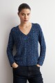 Sweater cinta estructuras azul marino