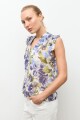 Blusa estampa Santa Rita azul piedra