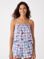 PIJAMA CONJUNTO TOP + SHORT AZUL