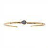 Brazalete Delhi-Plata 925 rodinada con micra de oro 18k-Piedra Labradorita-BR2007 conpiedra