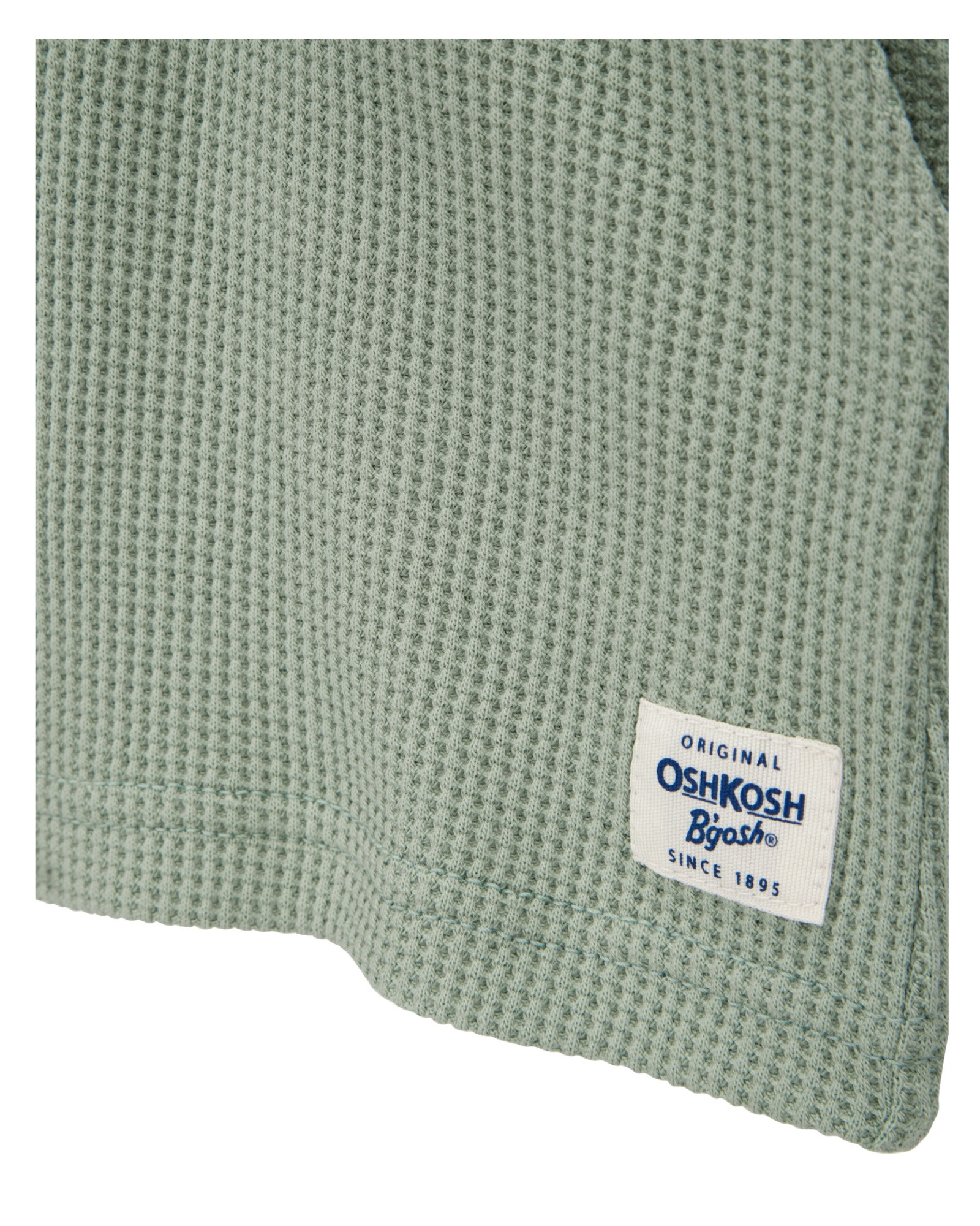 Short de algodón, punto waffle, verde Sin color