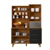 Kit Absoluto de Cocina - 5 puertas 3 cajones Cinamomo/Negro