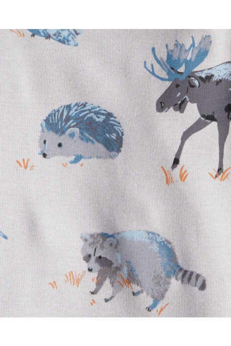 Pack dos bodies de algodón orgánico, diseño bosque Sin color