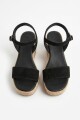 Sandalia gamuza plataforma yute negro