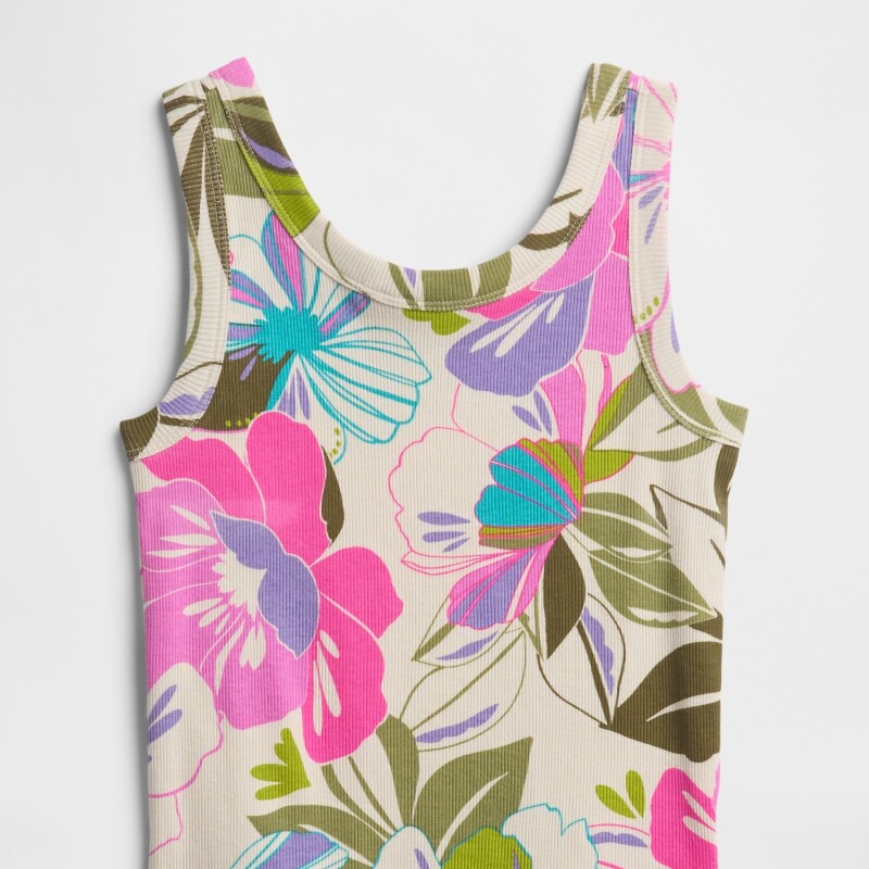V-SL RIB TANK SP FLORAL LOGO