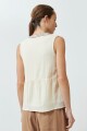 Blusa boho con bordados beige