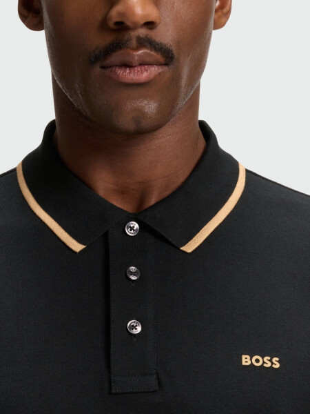BOSS Black - Polo Parlay 190 Regular Fit Negro Estampado