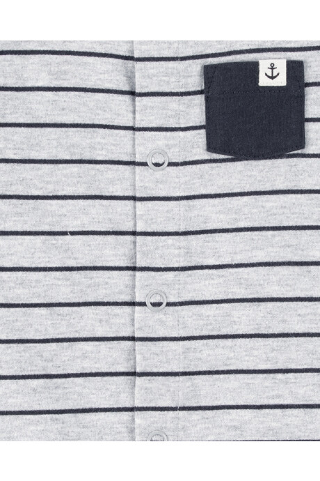 Monito corto de algodón, diseño a rayas Sin color