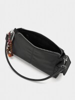 Bolso Bandolera De Nylon Con Colgante negro