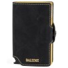 Billetera Baleine Double Kansas en Aluminio y Cuero con Protección RFID Golden Black