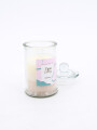VELA FRASCO DE VIDRIO CON TAPA BLANCO