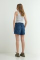 Short con cintura elastizada y lazo JEAN OSCURO