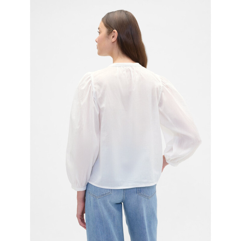 V-LS LACE INSERT FASHION TOP NEW OFF WHITE V2