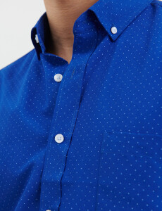 012543 CAMISA HARRINGTON LABEL Royal/blanco