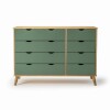 Cómoda 8 Cajones Madera - Linea Dublin Verde