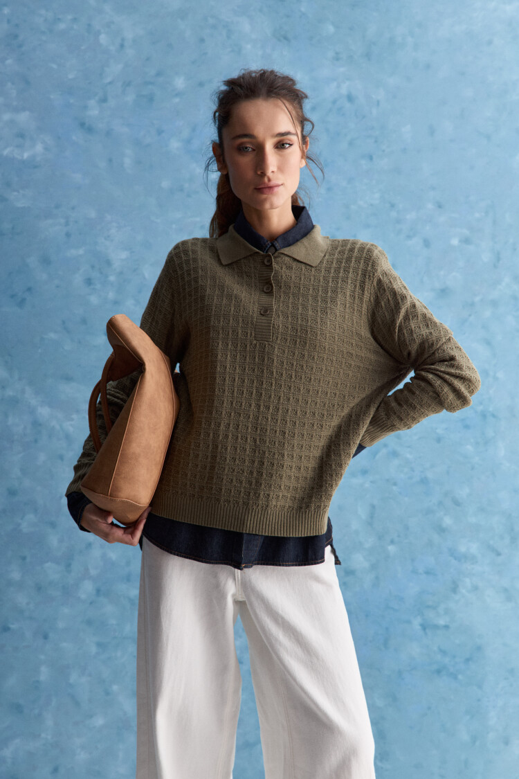 SWEATER BIANCA Verde Grisáceo