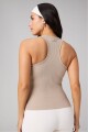 Bividi Modal Rib High Neck Built-In Bra Tank Mujer Brutalist Khaki