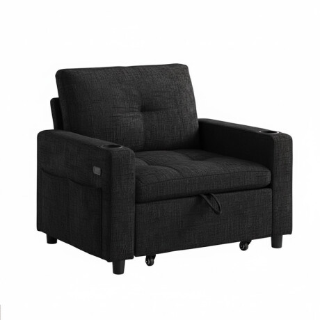 SOFÁ SILLÓN CAMA POLTRONA BUTACA RECLINABLE 1 LUGAR NEGRO