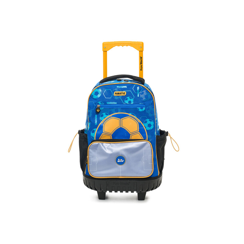 Mochila 46 cm Fun World con carro y lunchera Fanatic Azul