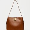 Bolso The Lock en efecto cuero liso Tabaco