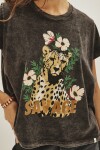 Remera Animal Bouquet Gris Oscuro