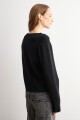 Chaqueta tejida alamares negro