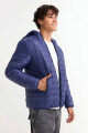 Campera puffer básica con capucha AZUL MARINO