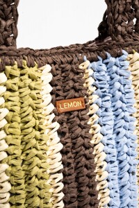 Bolso Trenzado Raya Vertical Multi