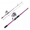 Caña Okuma Steeler Combo Caña + Reel + Tanza 1,65 Mts Fucsia