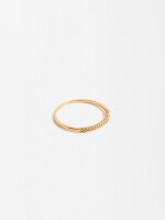 Anillo Fino Con Circonitas - Plata De Ley 925 dorado