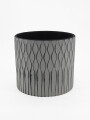 MACETA DECORATIVA LINEAS BLANCO