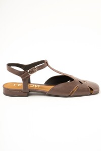 Sandalia Calada Cuero Chocolate