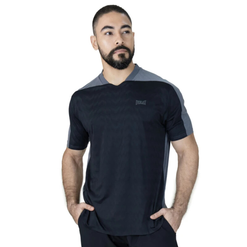TSHIRT MEN POLY/SPX EVERLAST JACQUARD GY S BK