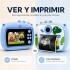 Cámara Infantil Instantánea Gatito con Doble Lente y Selfie CELESTE