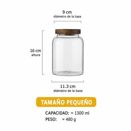 Recipiente Hermético Vidrio C/Tapa Acacia 1.3L Recipiente Hermético Vidrio C/Tapa Acacia 1.3L